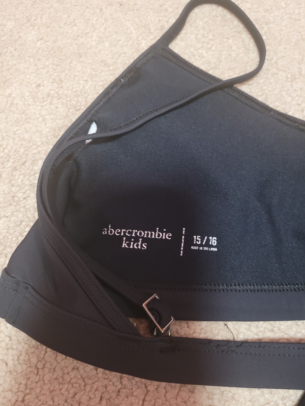 abercrombie kids black swim bralette top